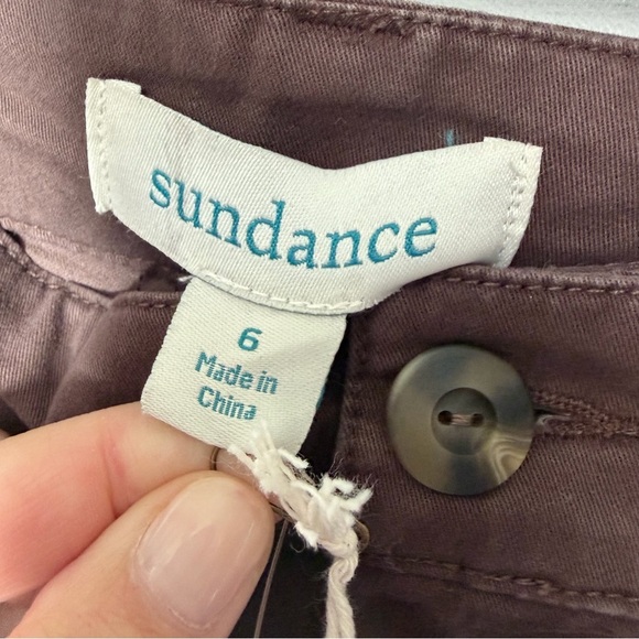 NEW Sundance Women’s Embroidered Cargo Pants 6 Dark Brown Boho Cotton Stretch - Picture 4 of 11